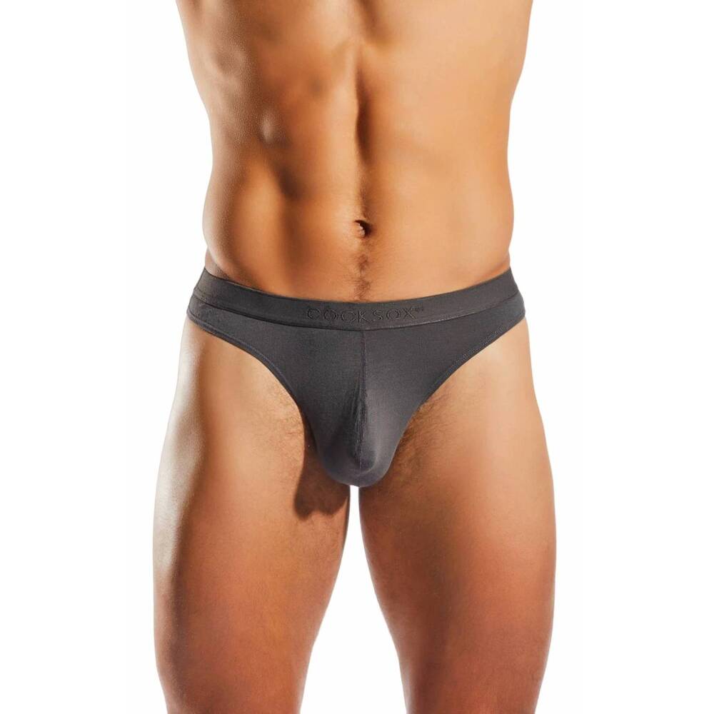 NEW COCKSOX modal snug pouch thong in charcoal